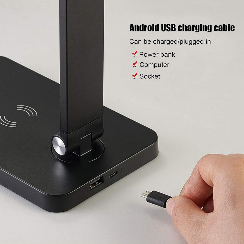 SKY-TOUCH Led Desk Lamp,Eye-Caring Office Lamp,Foldable,For Computer/Desktop,Touch Control With Usb Charging Port,For Home Library,Bedside,Office,12 * 19 * 38Cm - Image 5