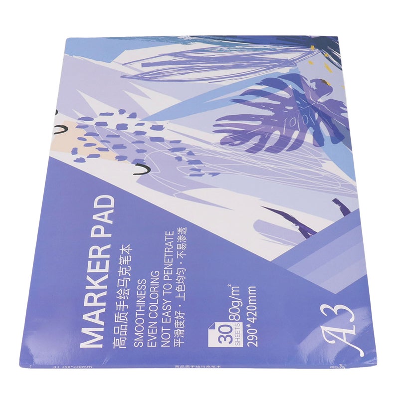 Marker Pad: A3 Size 30-Sheet Impermeable Art Paper - Portable Multi-Purpose Marker Pad Sketchbook for Artists, Beginners, Kids, Outdoor & Home Art Creation - Image 3