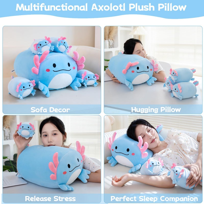 Gudisi Axolotl Plush  16"" Cute Axolotl Stuffed Animals Mommy With 4 Baby Plushies In Tummy Soft Jumbo Axolotl Plush Christmas And Birthday Gifts For Girls Boys - Image 4