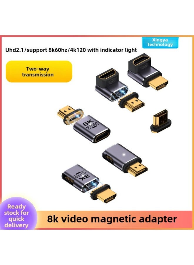محول مغناطيسي لنقل الصوت والفيديو عالي الدقة 8K Ultra HD لواجهة HDMI HD محول ذكر UHD2.1-اللون: قابس واحد - Image 2