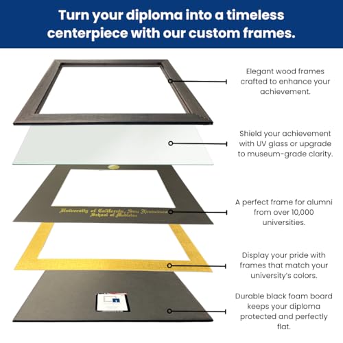 Campus Images Georgia State University Diploma Frame, 14 x 17 Satin Mahogany, Black & Gold Matting - Image 4