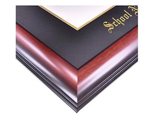 Campus Images Georgia State University Diploma Frame, 14 x 17 Satin Mahogany, Black & Gold Matting - Image 2