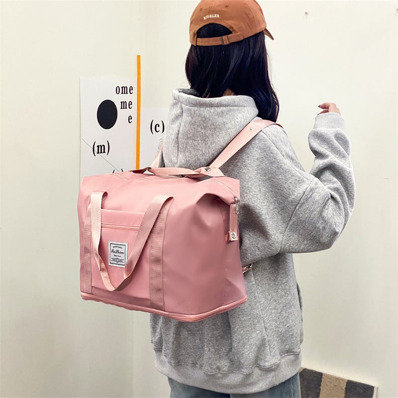 Expandable Travel Backpack Yoga Gym Bag Pink
