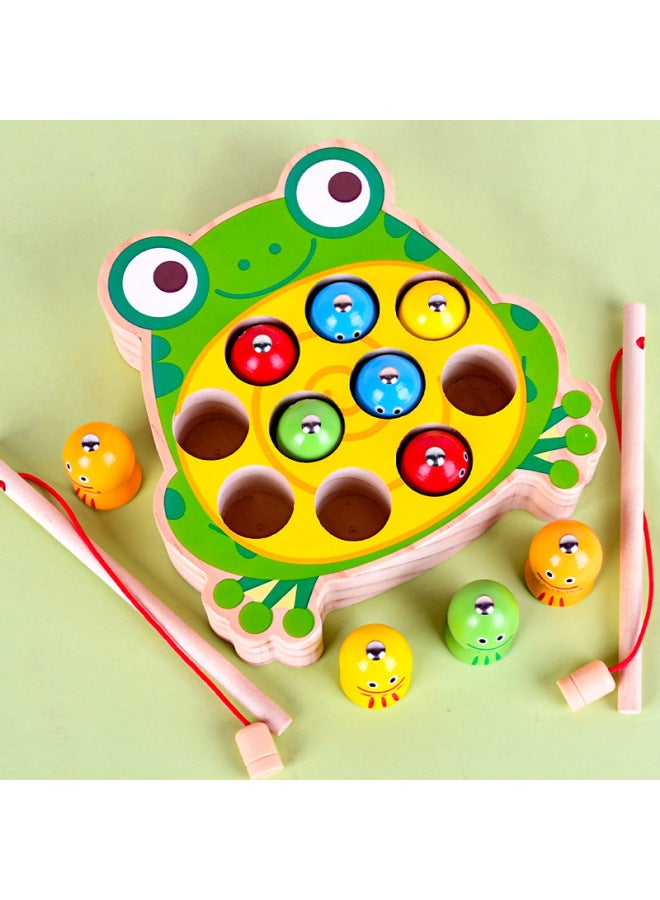 تعليم الطفولة المبكرة، صيد القطط، صنارة صيد مغناطيسية للأطفال الصغار، تطوير الذكاء، ألعاب خشبية للتدريب على سطح المكتب - اللون: صيد الديناصورات OYI - Image 2