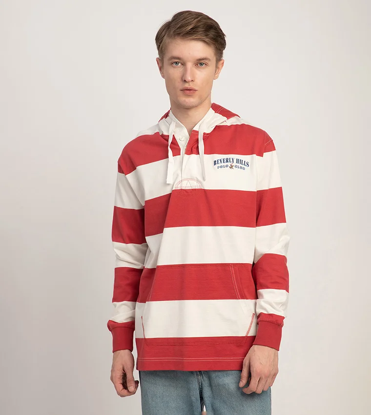 بيفرلي هيلز بولو كلوب تيشيرت بغطاء رأس بألوان متضاربة