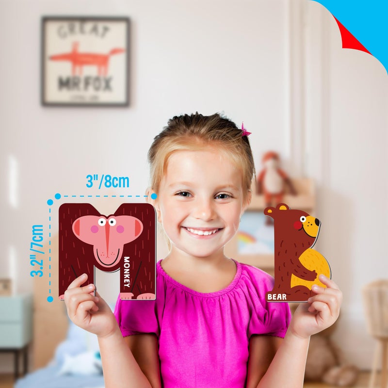 SpriteGru Magnetic Uppercase Letters, 26 Pieces Letter Magnets Educational Learning Tool Alphabet and Animal Recognition for Kids Toddlers 3 4 5 Years Old - Image 5
