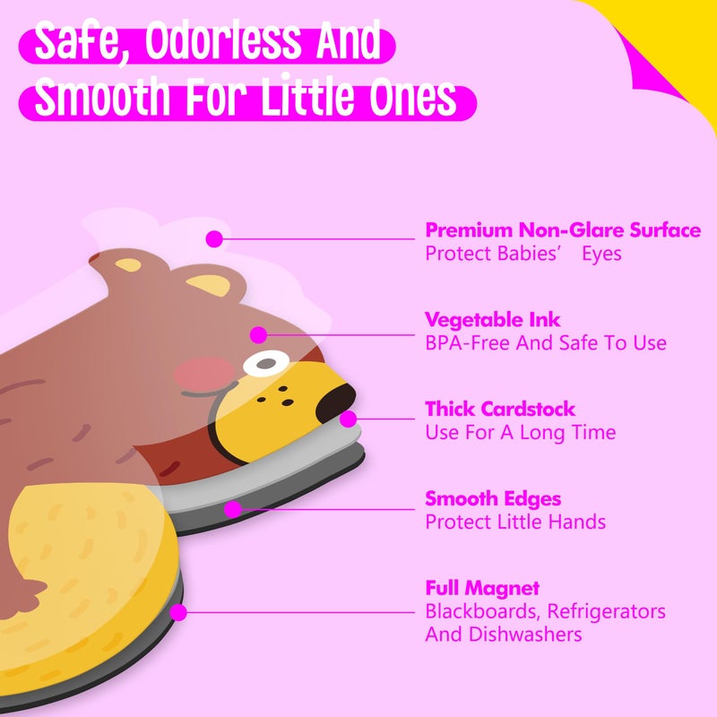 SpriteGru Magnetic Uppercase Letters, 26 Pieces Letter Magnets Educational Learning Tool Alphabet and Animal Recognition for Kids Toddlers 3 4 5 Years Old - Image 3