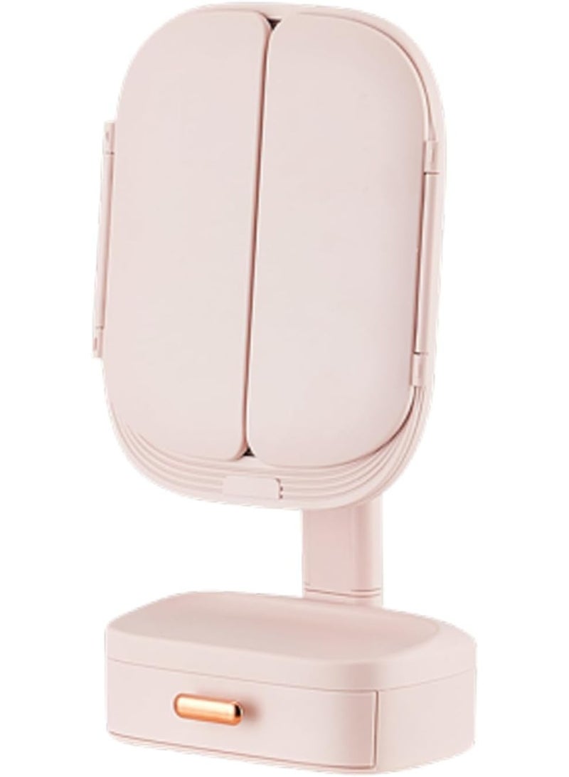 إلترازون Tri-Fold Makeup Mirror with LED Lights – Adjustable Touch Screen Vanity Mirror with 1X/2X/3X Magnification, 180° Rotation, Dual Power Options & Foldable Design for Dressing Table or Travel - Image 1