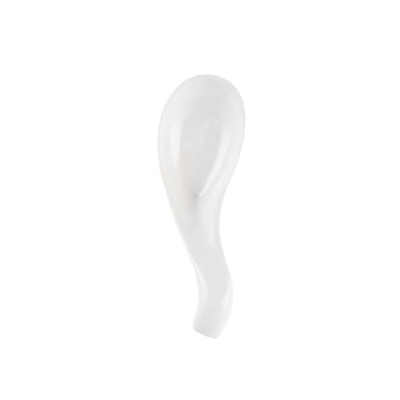 Porcelain soup spoons for tasting applications, white, chip-resistant and dishwasher-safe, 5.1-inch wave-edge design ideal for desserts, samples, or snacks - Image 1