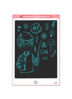 Generic 12 inch Writing Tablet with Pen Multifunctional Pressure Sensing ABS Protective LCD Drawing Board for Children,Pink and white  - Image 1