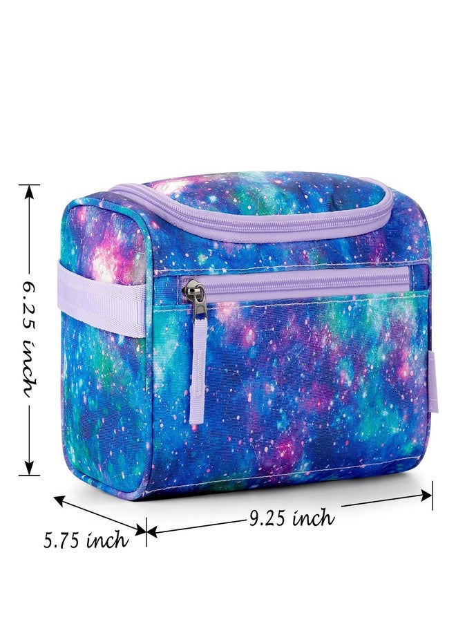 Choco Mocha Kids Toiletry Bag for Girls, Travel Waterproof Hanging Toiletry Bag for Girls, Galaxy Purple - Image 2