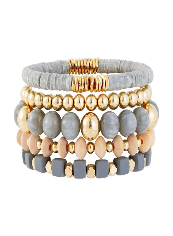 Aigrnc Boho Beaded Stretch Bracelets For Women Girls Stackable Crystal Gold Beaded Bracelets Set Trendy Handmade Friendship Braeclet Jewelry Gifts - Image 1