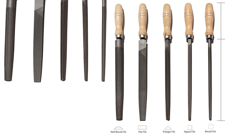 DIY Crafts DIY Crafts 5 Pcs High Carbon Steel File Set with Wooden Handles Rasp File for Wood Metal Plastic 5 Pieces Steel File Medium  - Image 4