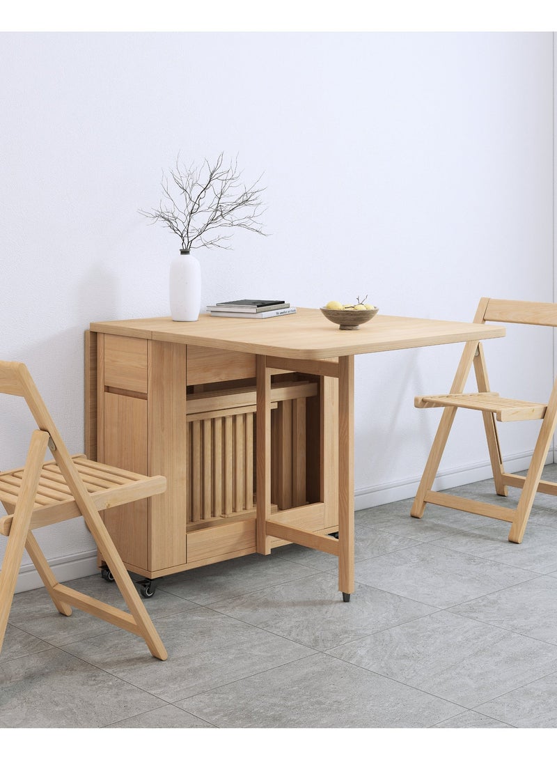 Eleva Home Foldable Dining Table Set with 4 chairs, 1 Storage Drawer, Space Saving for Home Living Room and Kitchen, wood - Image 4