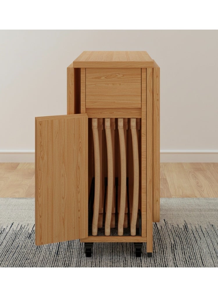 Eleva Home Foldable Dining Table Set with 4 chairs, 1 Storage Drawer, Space Saving for Home Living Room and Kitchen, wood - Image 2