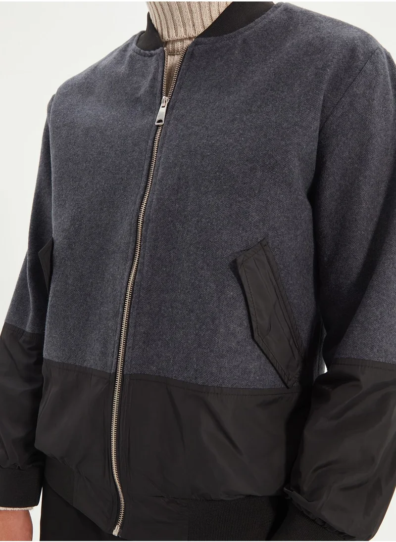 trendyol Color Block Bomber Jacket
