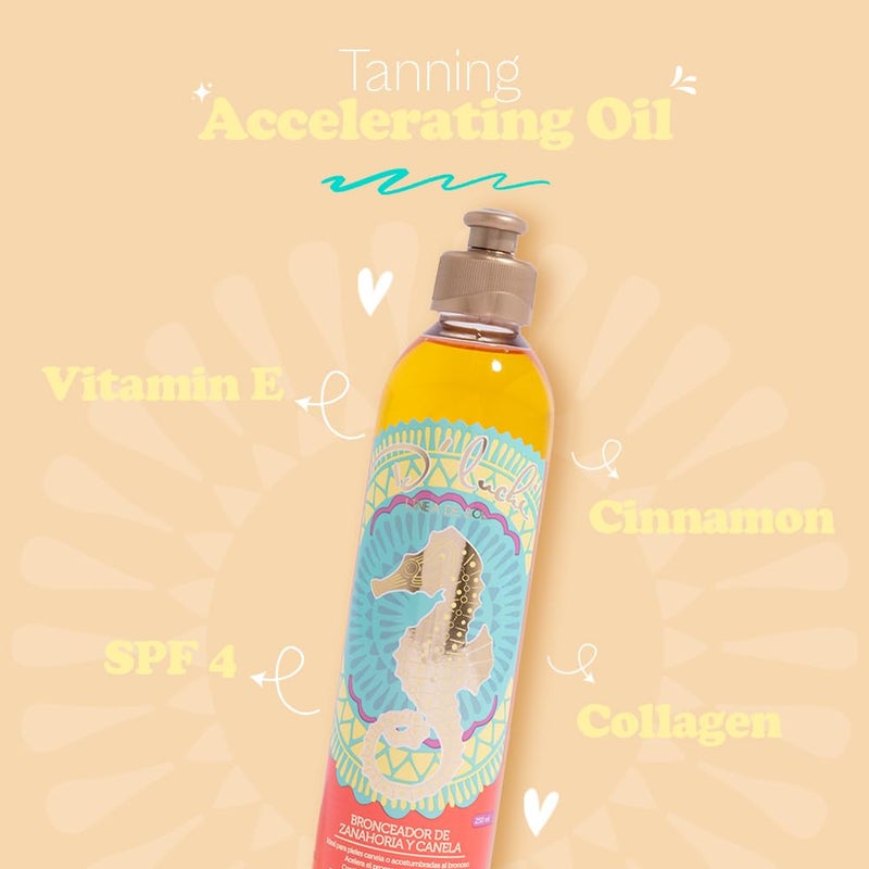D'Luchi Carrot Tanning Oil with Cinnamon, Vitamin E & Collagen, High Natural Beta-Carotene Tanning Accelerator SPF 4 Suntan Oil, 8.45 Oz - Image 2