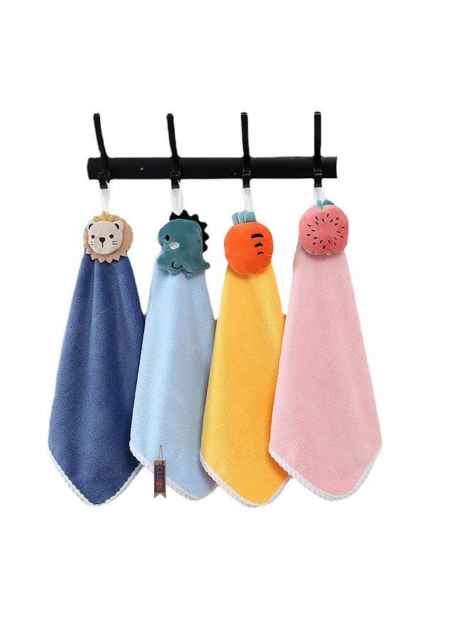 CLUZE Super Soft Cute Hanging Hand Towel for Kitchen and Bathroom | Ultra Absorbent Thick Coral Velvet Hand Towels with Hanging Loop Fast Drying Microfiber 38”x25" (Pack of 4) - Image 1