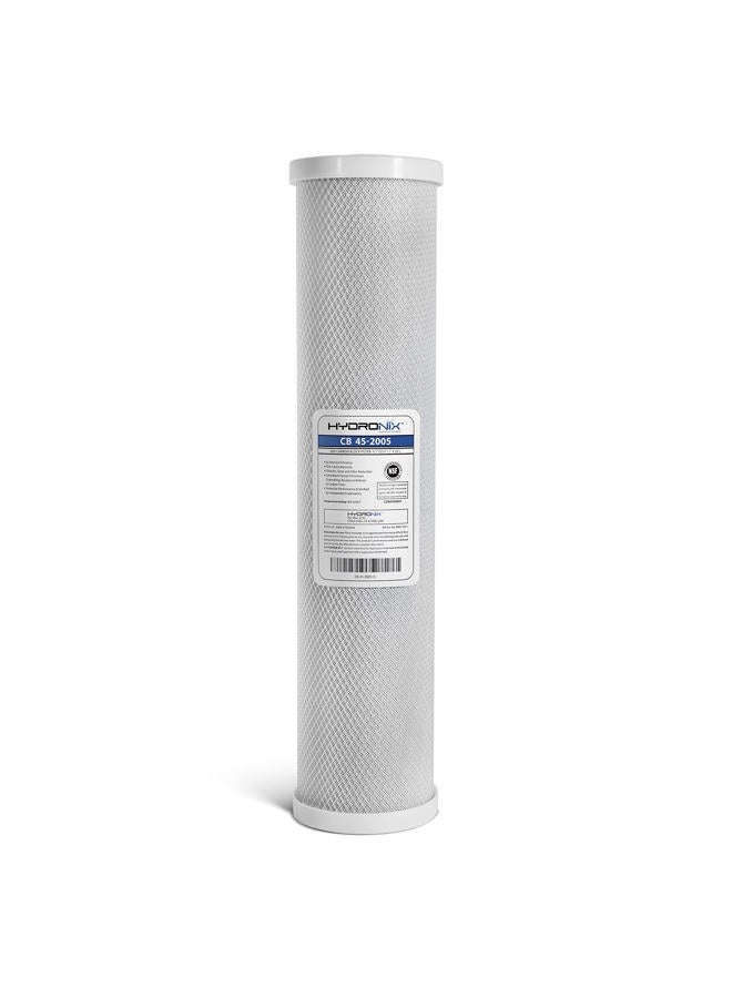 Hydronix CB-45-2005 NSF Carbon Block Water Filter Cartridge 4.5'' OD X 20'' Length, 5 Micron for Home - Image 1