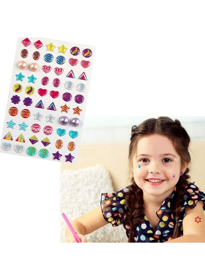 Augsun AUGSUN 240 Piece Sticker Earrings 3D Gems Sticker Girls Sticker Earrings Self-Adhesive Glitter Craft Crystal Stickers  - Image 2