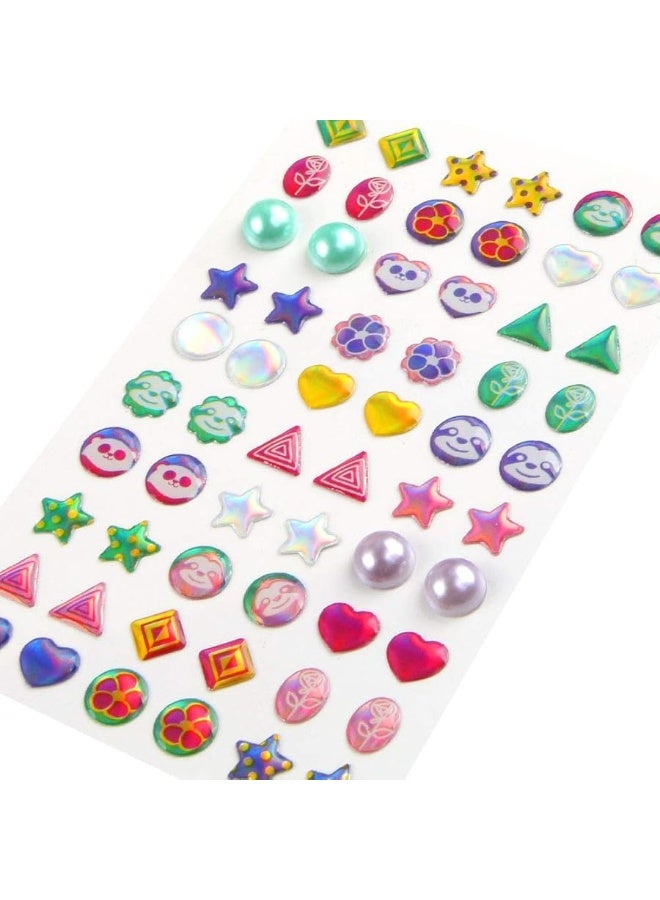 Augsun AUGSUN 240 Piece Sticker Earrings 3D Gems Sticker Girls Sticker Earrings Self-Adhesive Glitter Craft Crystal Stickers  - Image 3
