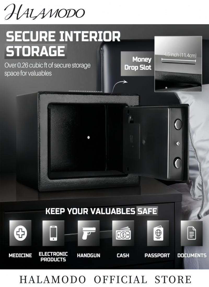 HALAMODO - Safe Box Electronic Deluxe Digital Security Safe Box Key Keypad Lock Home Office Hotel Business Jewelry Cash Use Storage Money - Image 1