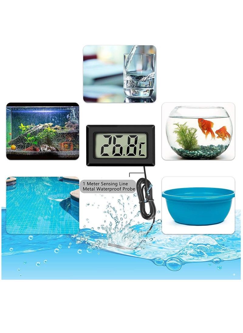 Ntech NTECH 4Pcs Digital LCD Thermometer Temperature Monitor with External Probe for Fridge Freezer Refrigerator Aquarium (4x Black)  - Image 5