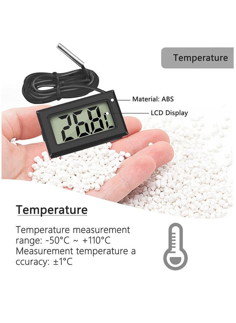 Ntech NTECH 4Pcs Digital LCD Thermometer Temperature Monitor with External Probe for Fridge Freezer Refrigerator Aquarium (4x Black)  - Image 3