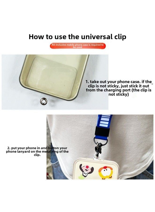 Soft Pvc Mobile Phone Lanyard Gasket Anti-loss Clip Transparent Back Sticker Lanyard Patch Mobile Phone Charging Port Fixing Piece-Specifications:Pvc-t Type-eyes Transparent  - Image 3