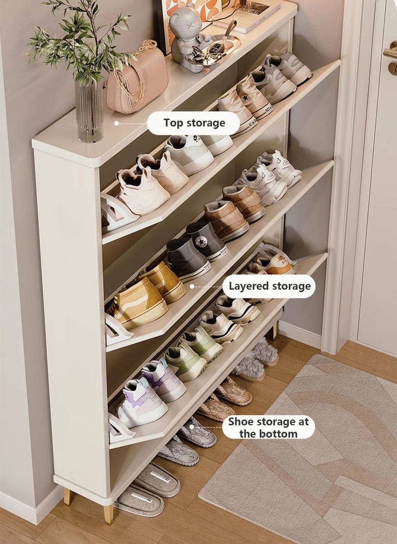 Sharpdo Home Entrance Furniture 3-Layer Ultra-Thin Shoe Cabinet, Flip-Top Ultra-Thin Shoe Cabinet, Saves Space  - Image 2