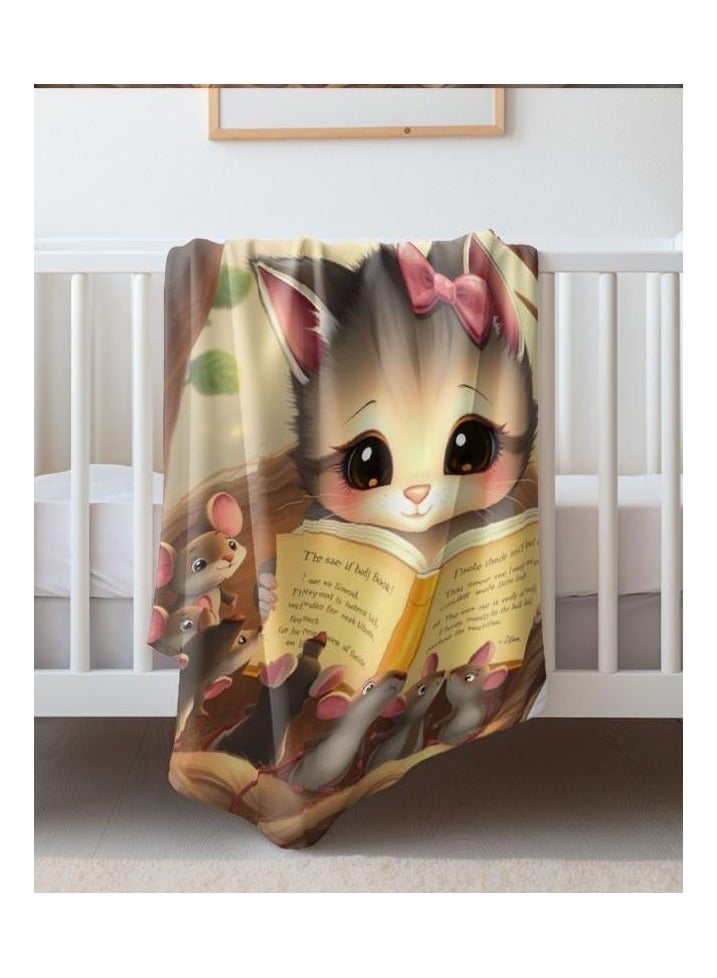 general Children's or student cartoon flannel thin blanket (warm and comfortable, suitable for sleep, games) 100cm*150cm - 748 - Image 1
