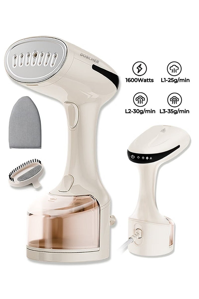 DOSCHER [Upgrade]1600 Watts Handheld Garment Steamer – Portable Steam Iron for Clothes with 3 Steam Levels & 25s Fast Heat-up, Wrinkle Remover - Image 1