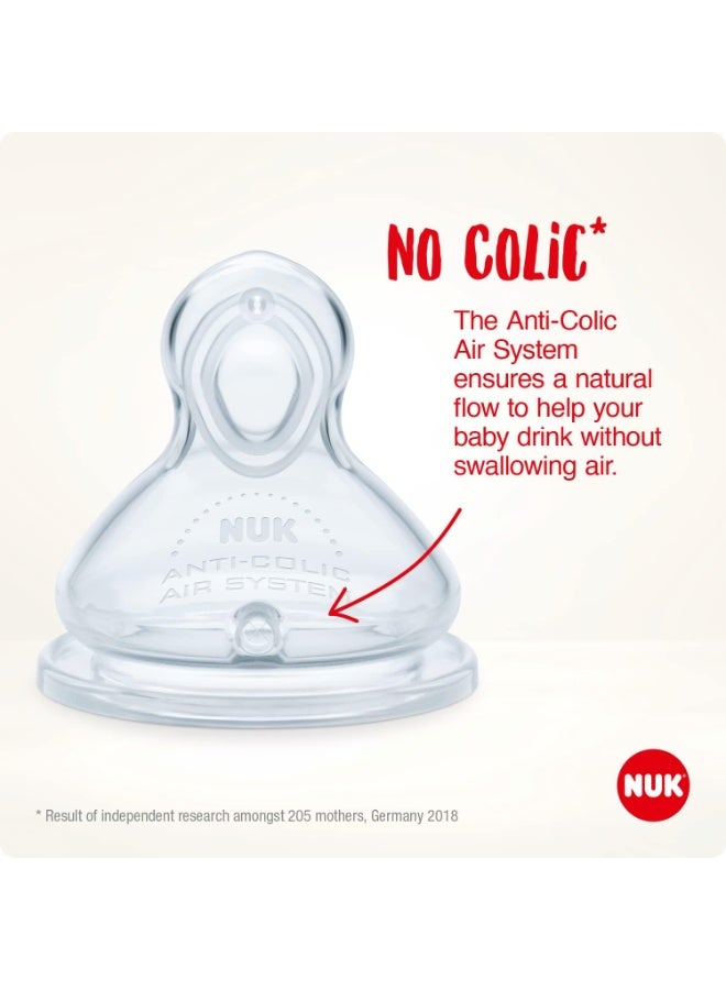 NUK Baby First Choice Feeding Bottle Set & Two Extra Teats Temperature Control Anticolic Valve 0-6 Months 3 X 300 ML - Image 4