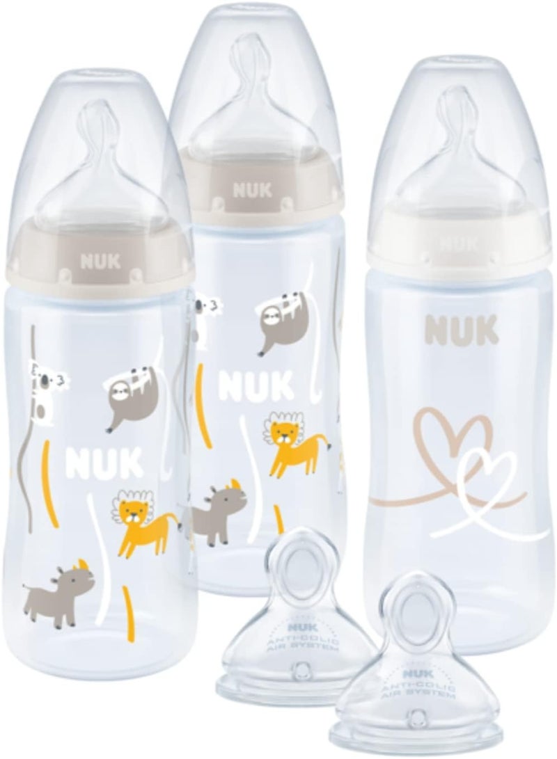 NUK Baby First Choice Feeding Bottle Set & Two Extra Teats Temperature Control Anticolic Valve 0-6 Months 3 X 300 ML - Image 5