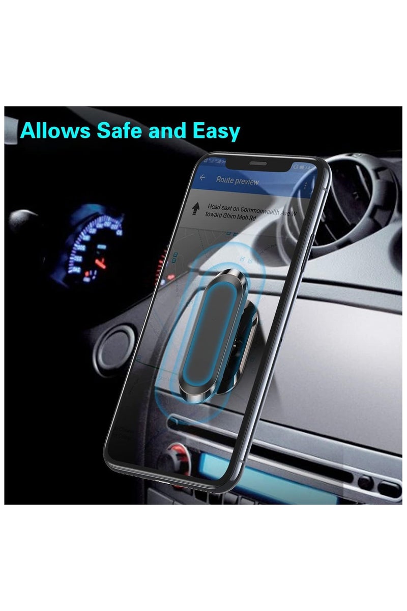 جو-ديز حامل هاتف مغناطيسي للسيارة، حامل هاتف مغناطيسي قوي للسيارة، حامل لوحة القيادة العالمي قابل للتعديل 360 درجة، يناسب iPhone وSamsung وجميع الهواتف الذكية مع لاصق - أسود - Image 2