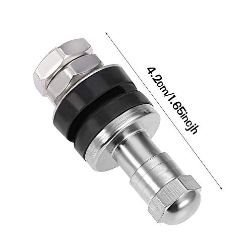 Anxingo عبوة من 4 صمامات إطارات معدنية/كروم عالية الضغط مثبتة في الصمام بحجم 502 تناسب 0.453'' - Image 3