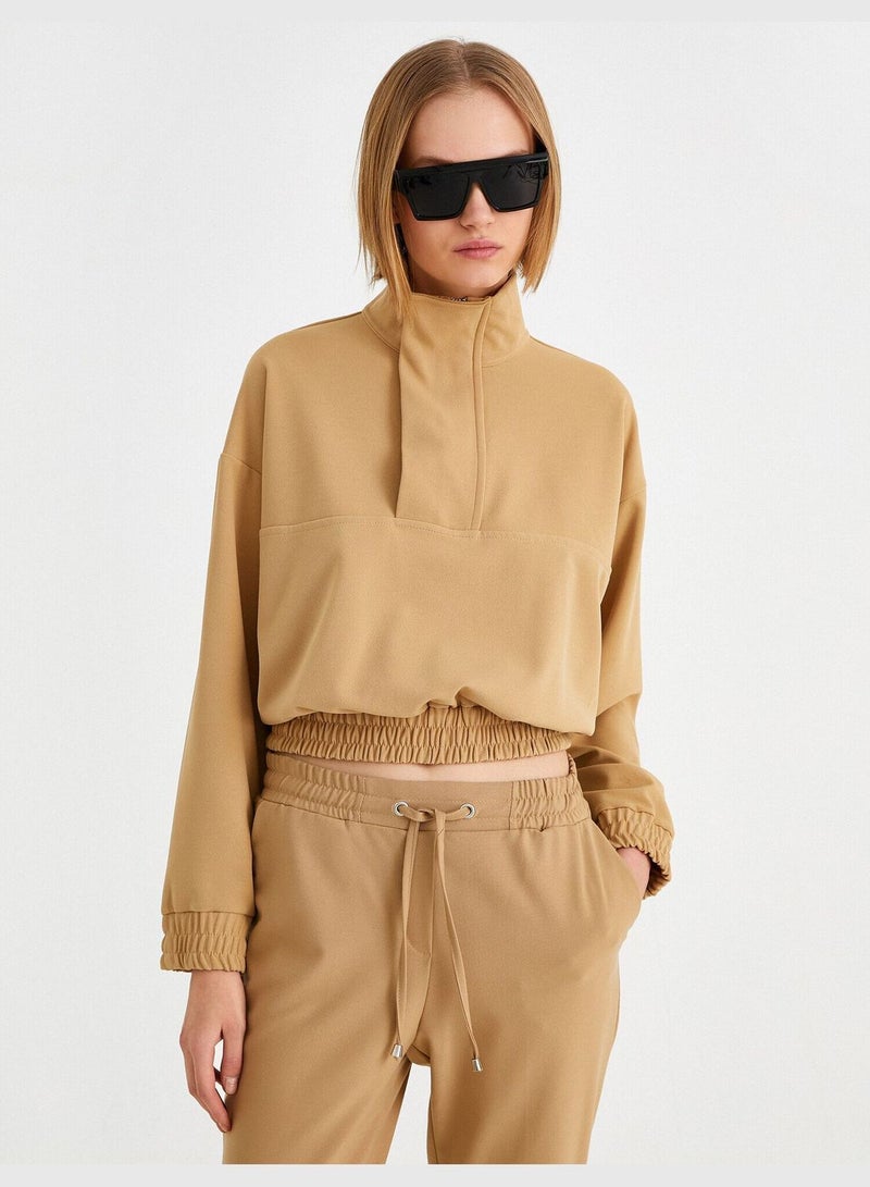 KOTON Mock Neck Zipper Sweatshirt - Image 3