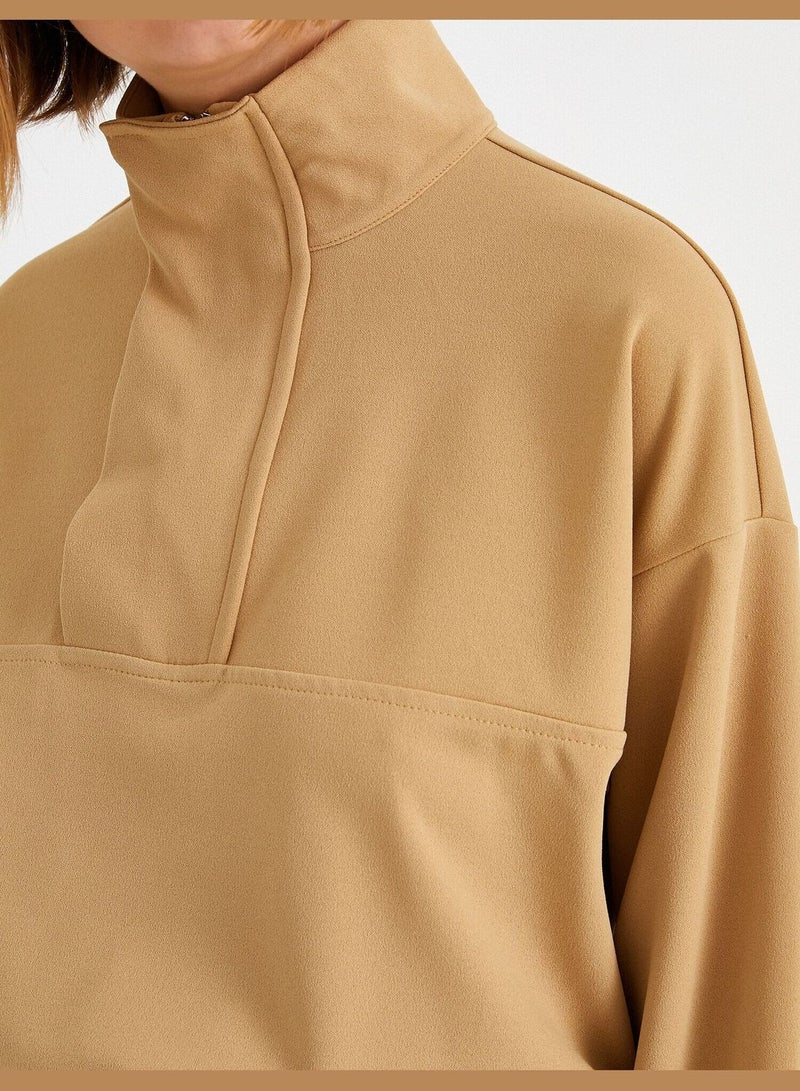 KOTON Mock Neck Zipper Sweatshirt - Image 5