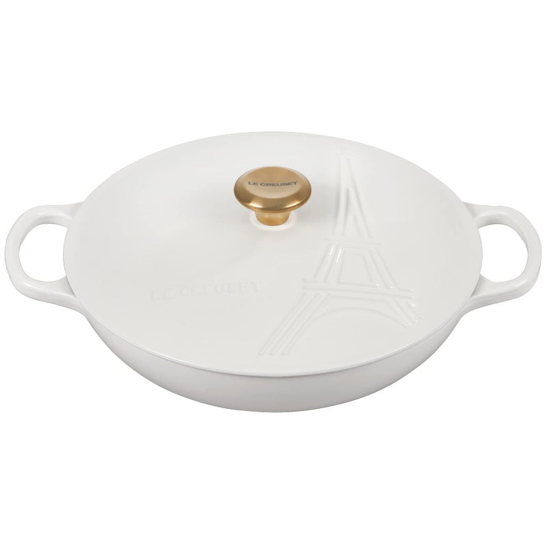 Le Creuset Le Creuset Eiffel Tower Collection Enameled Cast Iron Signature Braiser with Lid 35 qt White