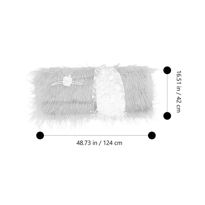 1 Set Newborn Photography Props Cute Elastic Headband Blanket Wrap Kit Grey - Image 3
