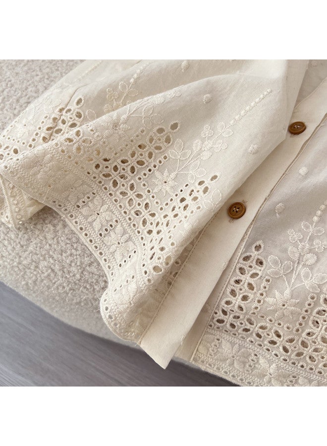 XINYANG sweet & Youthful Round Neck Hollow-out Blouse For Women 2025 Petite Short-sleeved Shirt - Image 5