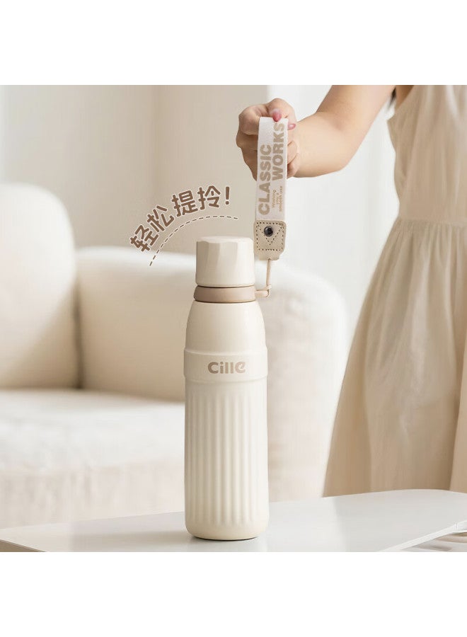 Cille Insulated Tumbler 316 Stainless Steel Water Bottle Student Kids Straw Cup Outdoor Portable Car Travel Mug For Men And Women