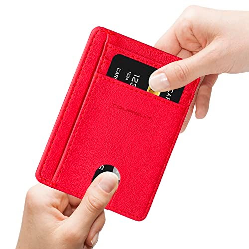 TOURSUIT Travel Minimalist Slim Front Pocket Wallet for Men Women, RFID Blocking Credit Card Holder Case (Red) - Image 5