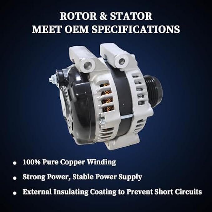 Gecious 4210000821 12V 160Amp Alternator | Compatible with 2015-2017 Chrysler 200 3.6L, 2014-2022 Jeep Cherokee V6 3.2L - Image 5
