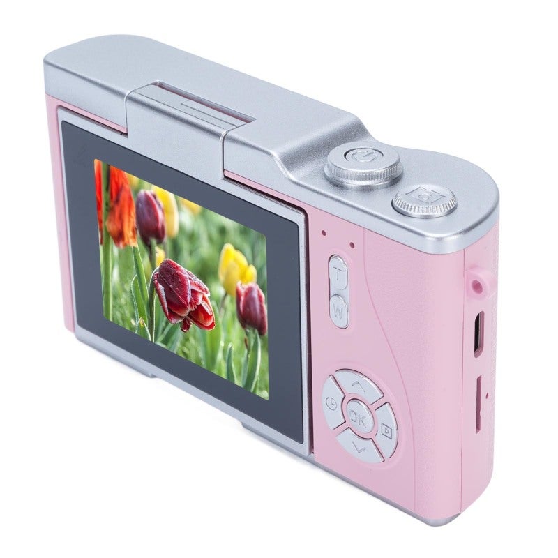 48MP Digital Camera With 2.4 Inch HD Flip Screen 1080P High Resolution Imaging - 8X Digital Zoom 2/5/10s Self Timer Built-In LED Fill Light For All-Day Outdoor Photography Pink - Image 5