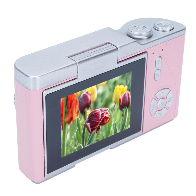 48MP Digital Camera With 2.4 Inch HD Flip Screen 1080P High Resolution Imaging - 8X Digital Zoom 2/5/10s Self Timer Built-In LED Fill Light For All-Day Outdoor Photography Pink - Image 1