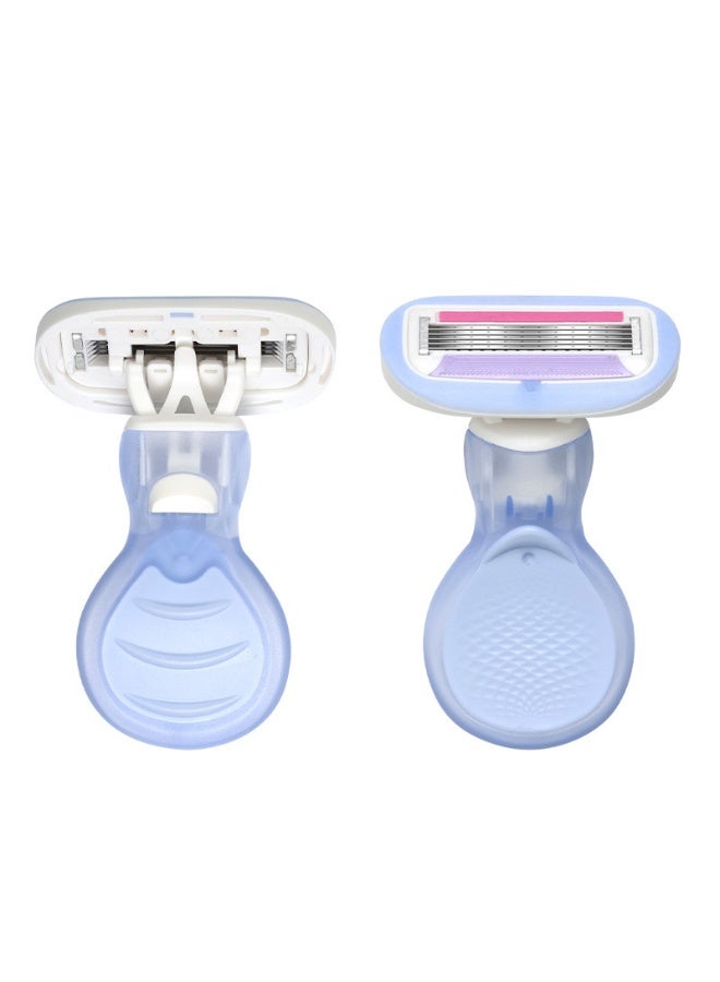 Generic Mini Razor for Women - Gentle Armpit and Bikini Hair Remover with Aloe Lubricant Strip and 1（blue）  - Image 1