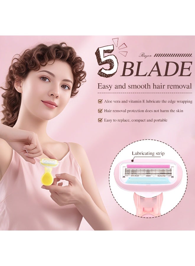 Generic Mini Razor for Women - Gentle Armpit and Bikini Hair Remover with Aloe Lubricant Strip and 1（blue）  - Image 2