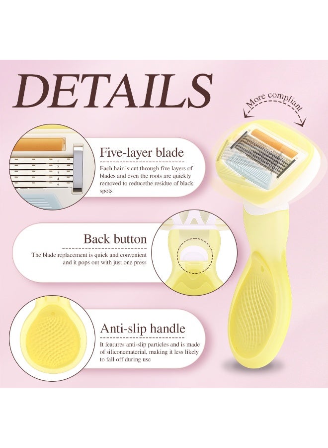 Generic Mini Razor for Women - Gentle Armpit and Bikini Hair Remover with Aloe Lubricant Strip and 1（blue）  - Image 5