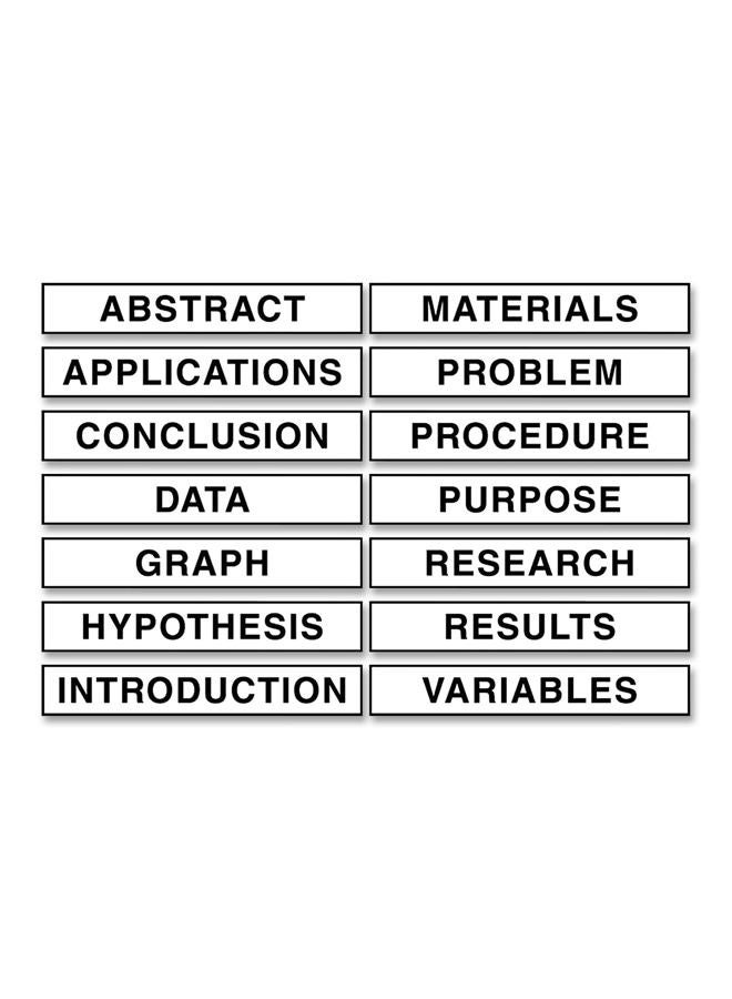 Pacon Self-Adhesive Presentation Science Subtitles, 14 Titles, 1-1/2" x 8-1/2" (3764), White - Image 1